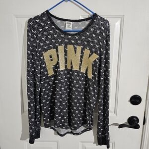 Black and Gold PINK Long Sleeve Shirt